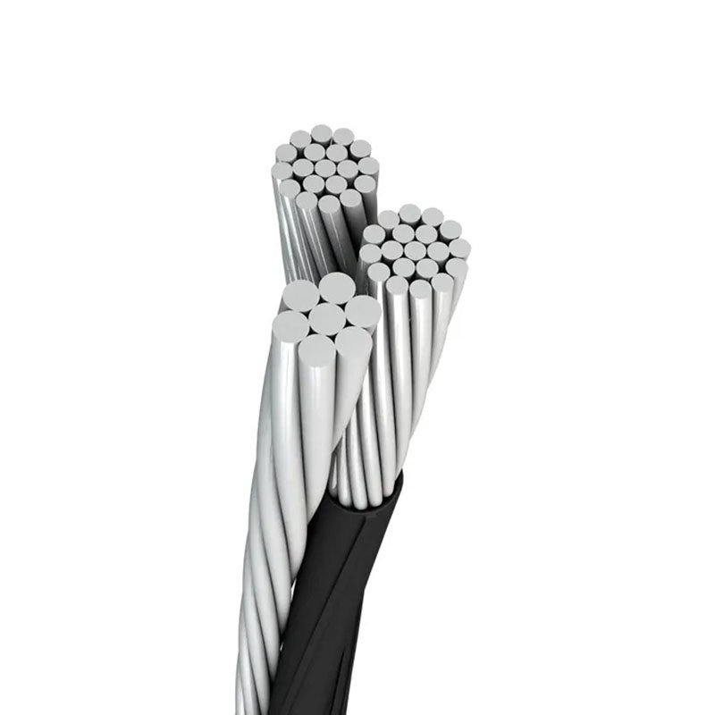 Aerial bundled conductor cable with bare aluminum conductors for overhead electrical distribution systems