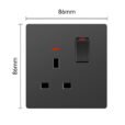 UK single switched socket with USB ports
