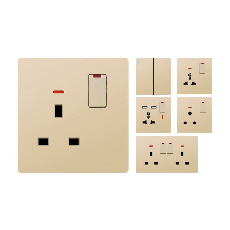 Brushed chrome UK standard light switch