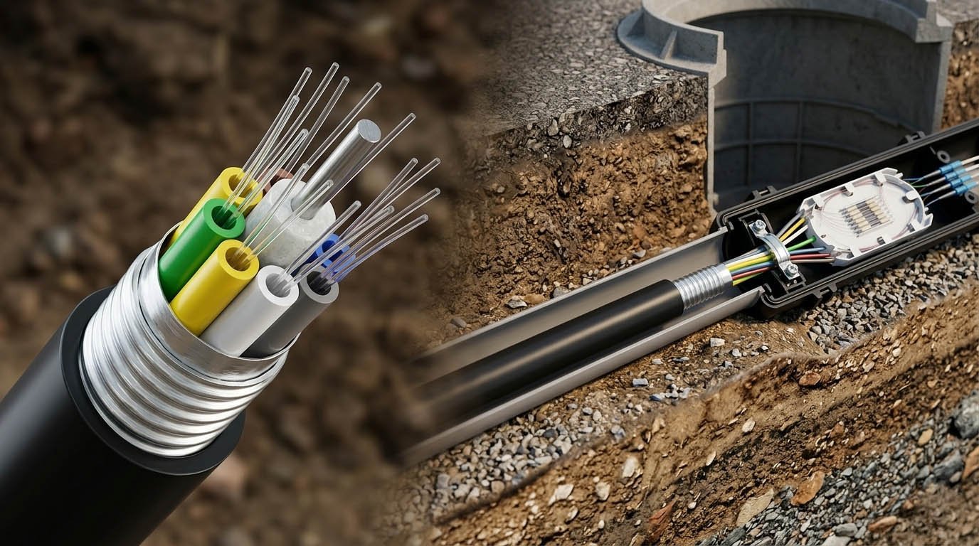 GYTZA Fiber Optic Cable in an underground outdoor application