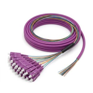 24 Cores SC OM4 Multimode Fiber Optic Fan-out Pigtail 24-Strand SC OM4 Wideband Multimode Fan-out Pigtail