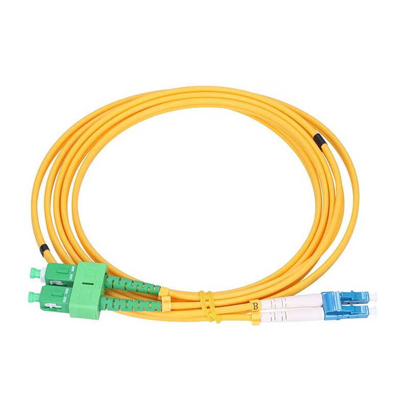 SC APC to LC UPC Duplex Single Mode Fibre Optic Patch Cord SC APC to LC UPC Duplex Single Mode Fibre Optic Patch Cord