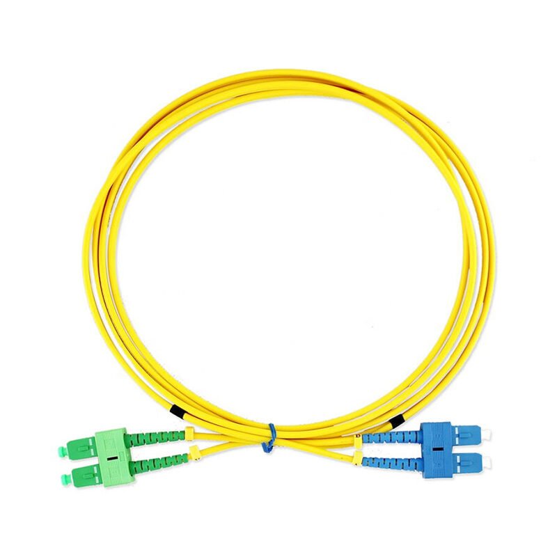 SC APC to SC UPC Duplex Single Mode Fibre Optic Patch Cord SC APC to SC UPC Duplex Single Mode Fibre Optic Patch Cord