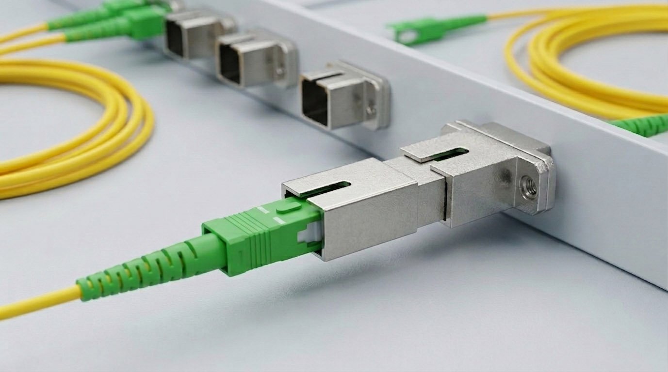 SC Optical Attenuator is plugged into a fiber optic panel
