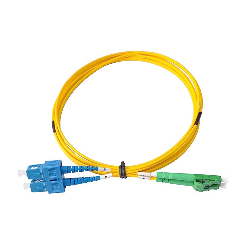 SC UPC to LC APC Duplex Single Mode Fibre Optic Patch Cord SC UPC to LC APC Duplex Single Mode Fibre Optic Patch Cord