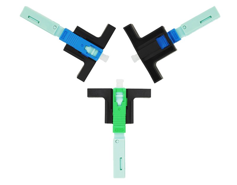 T Type SC Fast Connector in green and blue colors