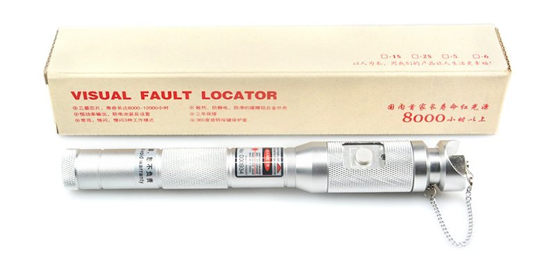 Portable pen-type VFL (Visual Fault Locator) in packaging for fiber optic testing