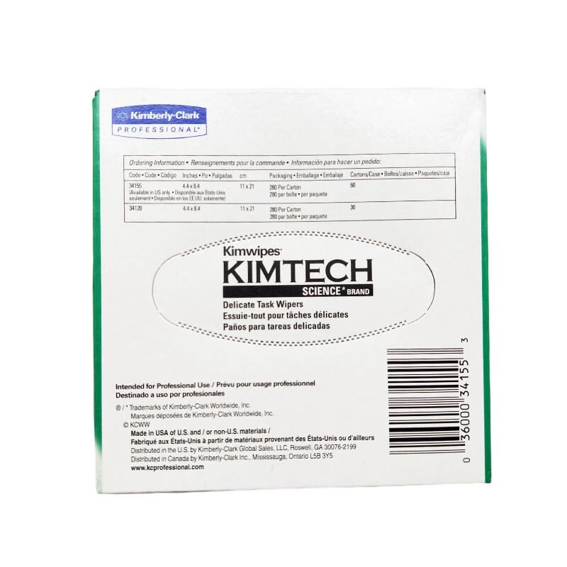 100000000869 low-lint non-abrasive fiber optic cleaning Kimwipes