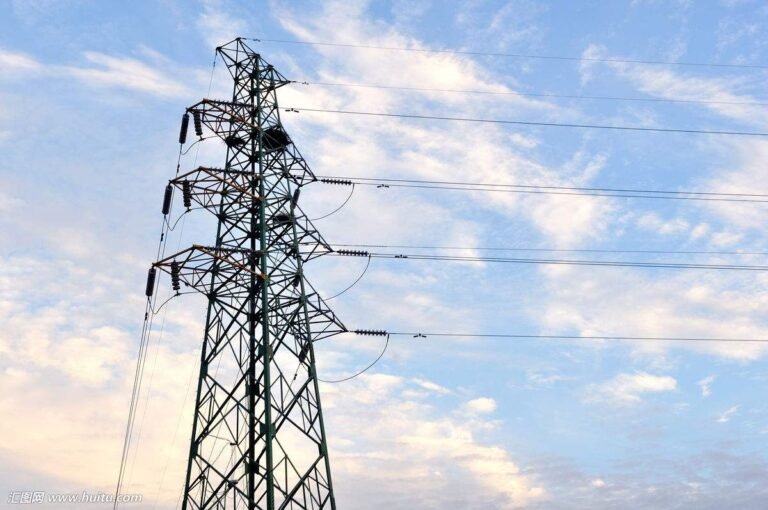 A towering steel lattice structure, a type of support structure for overhead power cables