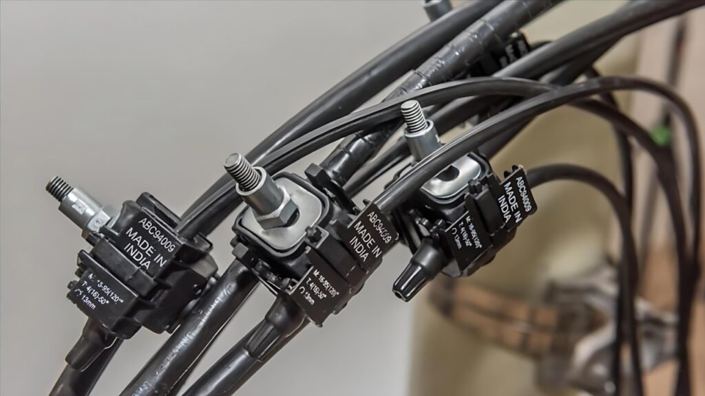 multiple Insulation Piercing Connectors (IPCs) installed on electrical cables