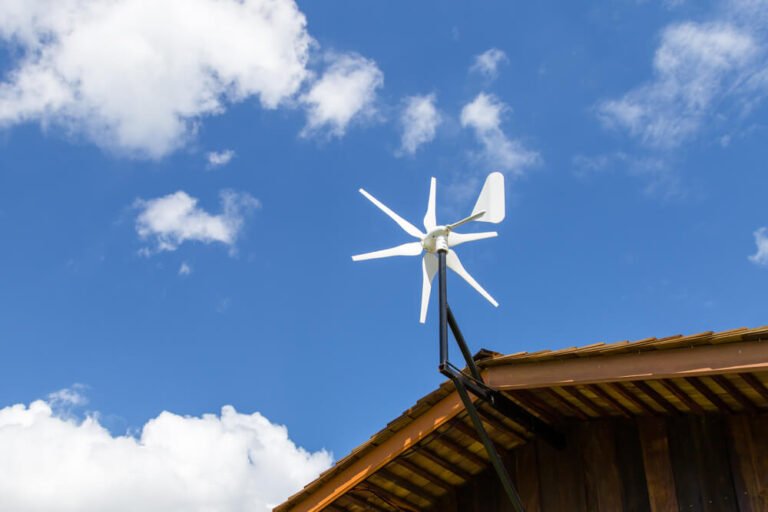 Small Wind Turbine on house roof