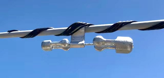 a Stockbridge-type Bridge Vibration Damper installed on a bridge cable