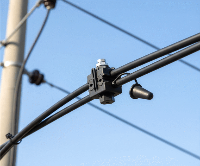 a CT Insulation Piercing Connector installed on an aerial bundled cable